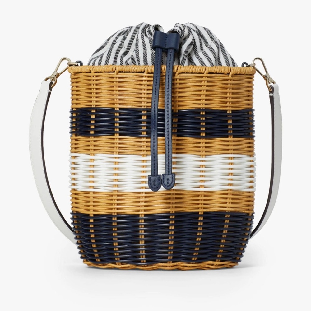 Kate Spade BUOY wicker, medium bucket bag